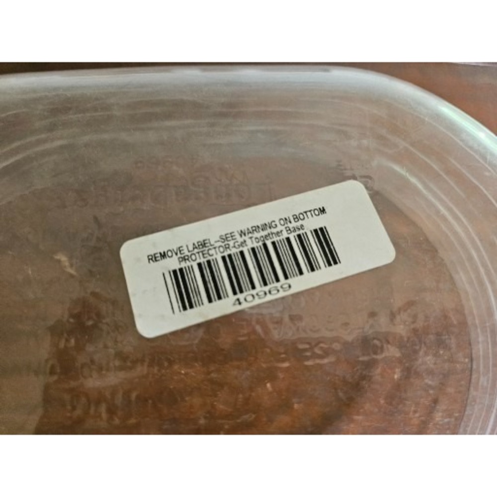Longaberger Basket Protector Home Medium Clear 2004 Get Together Christmas Oval